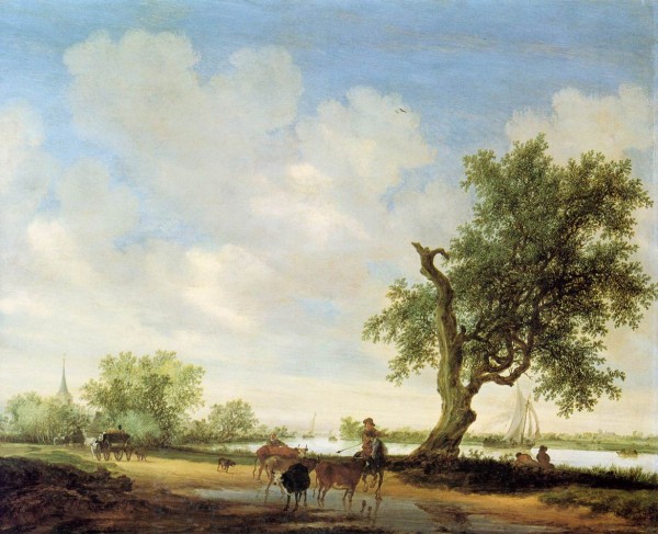 River Landscape with figures by Salomon van Ruysdael